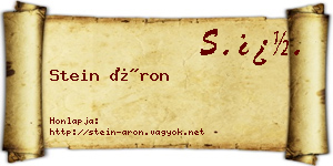 Stein Áron névjegykártya