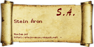 Stein Áron névjegykártya